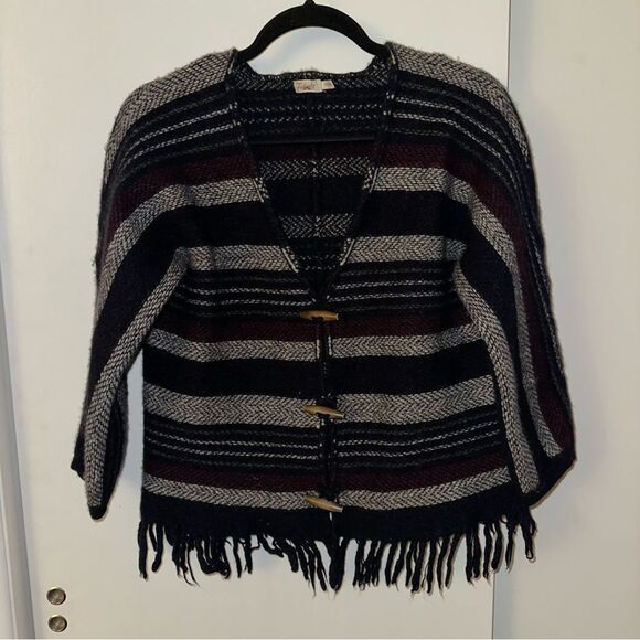 Faherty Womens Wool Cashmere Fringe Boho Cardigan XS/S GUC - Picture 1 of 11